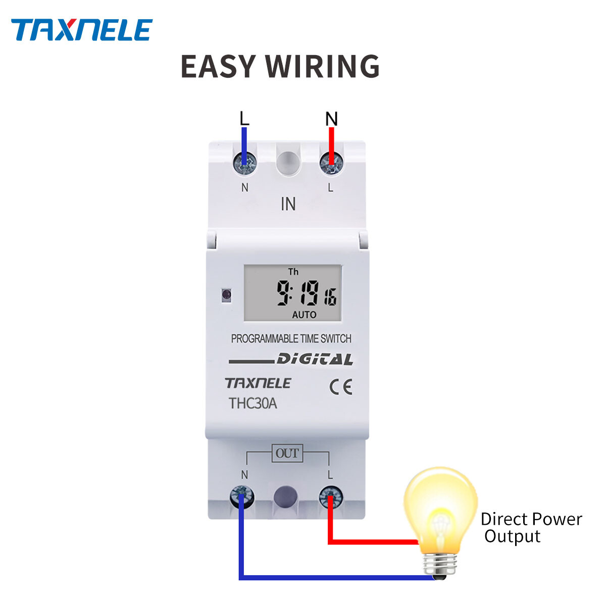 Công tắc thời gian kỹ thuật số có thể lập trình 2 dây, hàng tuần, 220v/230v, 12v/24v/48v/16a