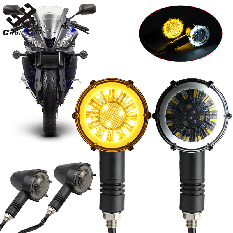 Mùa giải mới vòng tròn mát mẻ 1 Cặp Đèn Báo Rẽ Xe mô tô đèn LED chạy ban ngày 12V xoay chảy bộ phận sửa đổi đèn tín hiệu【cod】