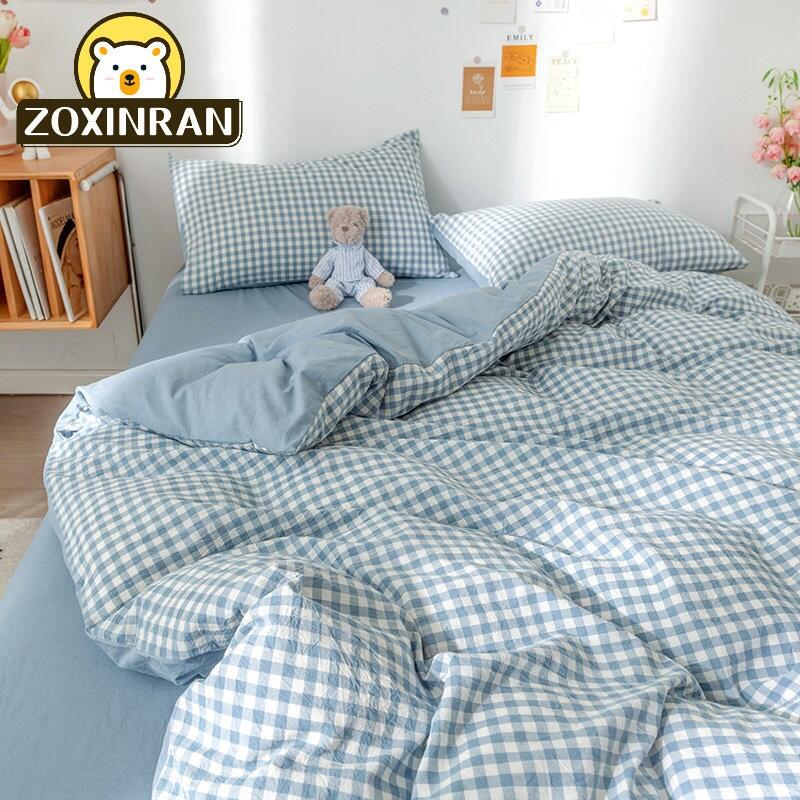Bộ đồ giường ngủ 2 Phòng Ngủ Tấm Duvet Bìa Khăn Trải Giường Euro Bắc Âu 150 Giường Cho Cô Gái King size Sang Trọng Gối Giường Dễ Thương