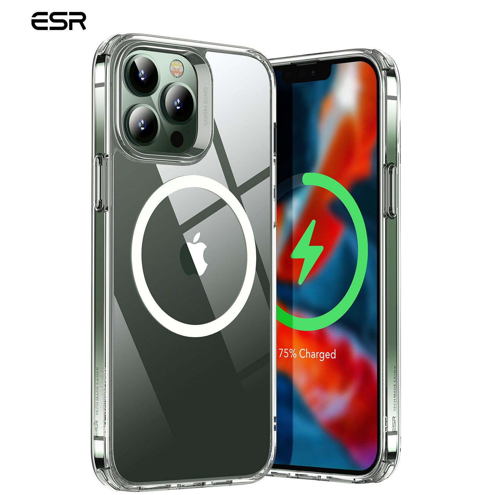 ESR Ốp Lai Cổ Điển iPhone 13/13 Pro Max Với Ốp Lưng Nam Châm Trong Suốt Sạc Không Dây HaloLock Cho iPhone 13