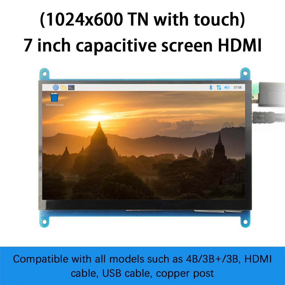 Seasboat màn hình cảm ứng điện dung 7 inch màn hình hdmi ips lcd 1024x600 cho raspberry pi/ bb black/ banana pi và máy tính mini chính thống hơn