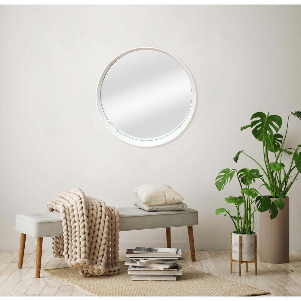 Global House NICE กระจกมีกรอบทรงกลม (PP) 70x70cm มูจิ SHW001#-white สีขาว รับประกันของเเท้! ราคา 1,308 บาท*ส่งฟรี