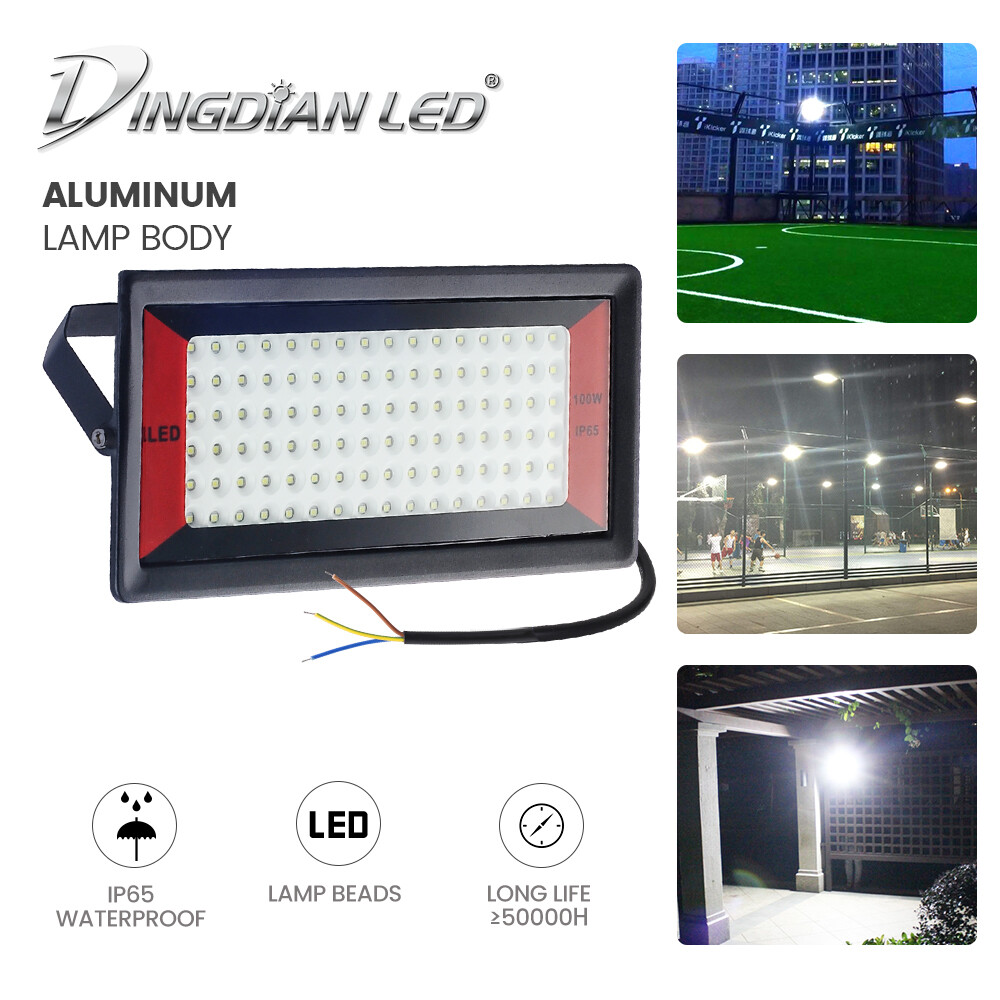 DingDian Bảng đèn 220V 50W 100W chống nước IP66 khung nhôm thích hợp chiếu sáng sân vườn, ngoài trời - intl