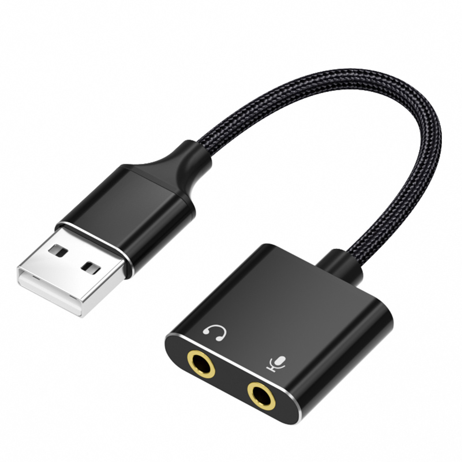 LM USB to 3.5mm Audio Adapter Sound Card 2 in 1 Headphone Microphone Ports Driver Free Audio Conversion Cable Office Use Sound Adapter Driver Giá 147,800 Đồng*Miễn phí vận chuyển