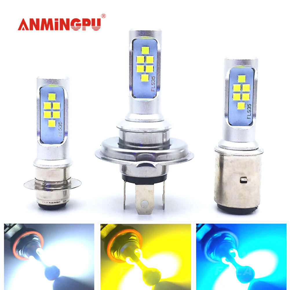 ANMINGPU 1pcs Motorcycle Headlight Bulb Led Light for Motor H4 High Low