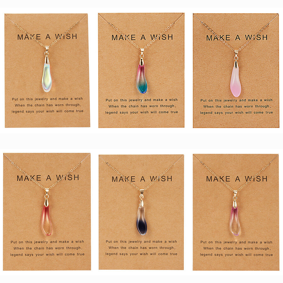 Vòng Cổ Giọt Nước Đá Opal Tự Nhiên Make A Wish Người Yêu Opal Đơn Giản Hợp Thời Trang Waterdrop Mặt Dây Chuyền Vòng Cổ Charm Party Đồ Trang Sức Phụ Kiện Độc Đáo