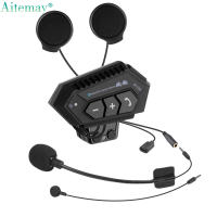 Aitemay BT-12B Mũ Bảo Hiểm Xe Máy Liên Lạc Nội Bộ Bluetooth 5.0 + Tai Nghe CSR Rảnh Tay Cho Mũ Bảo Hiểm Toàn Mặt/Nửa Mặt