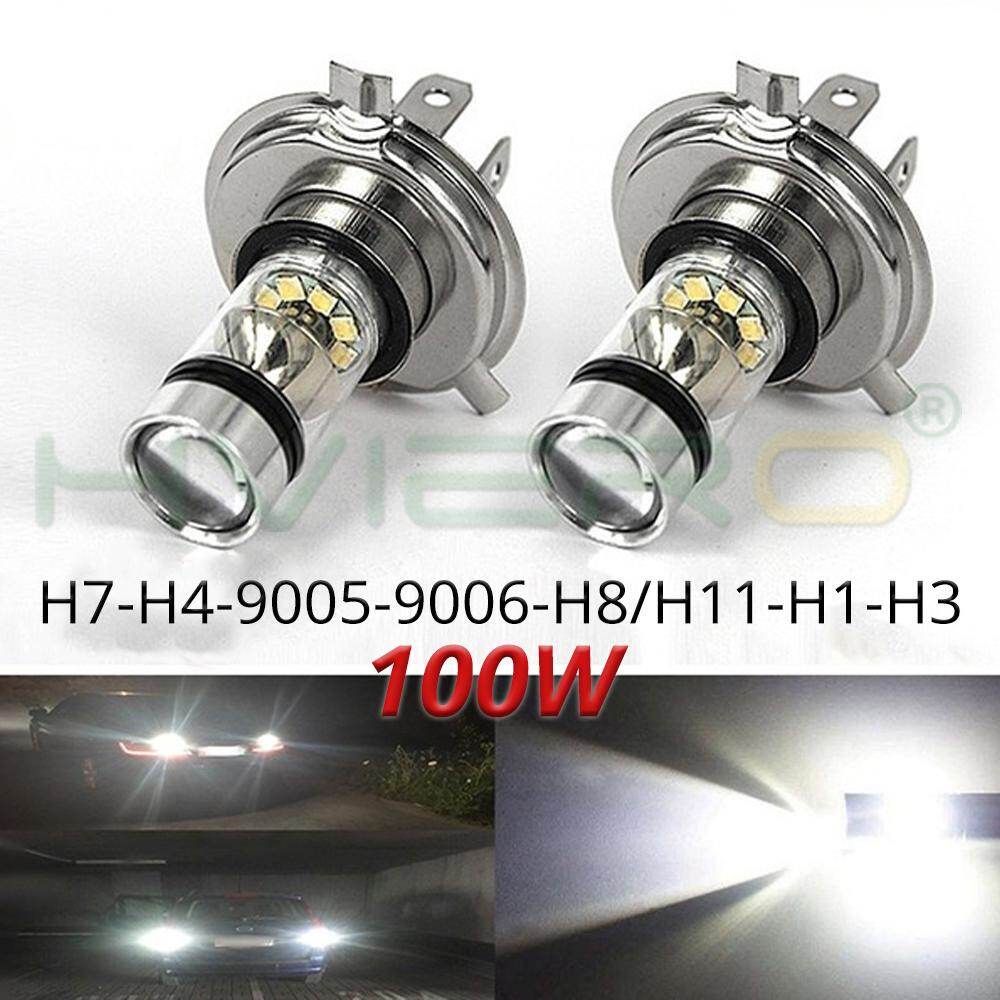 【✱2023 HOT✱】 SINGSING SHOP 1PCS đèn sương mù 100W LED H4 H7 H1 H3 8000K đèn pha ánh sáng trắng sáng bóng đèn đi sương mù Plug and Play Bóng đèn sương mù trực tiếp replaceme