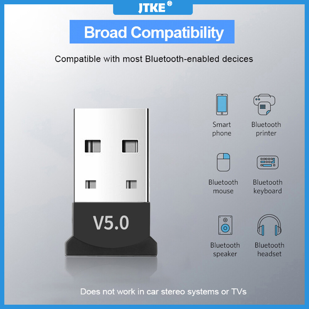 JTKE Bộ Chuyển Đổi USB Bluetooth 5.0 Bộ Thu Nhạc Dongle Bộ Chuyển Đổi Phát USB Không Dây Cho Bàn Phím Chuột Máy Tính Xách Tay