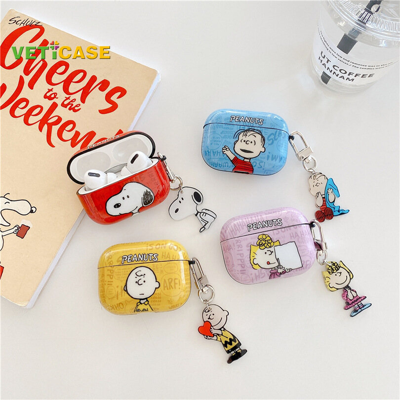 Ốp Tai Nghe Graffiti Snoopy Charlie Nas Lucy Pandent Cho Apple AirPods Pro AirPods 1 2 3 Vỏ Mềm Silicon Pro2 Mới Ốp Tai Nghe Air Pods Phụ Kiện Bảo Vệ AirPod Màu Đỏ Vàng Xanh Hồng