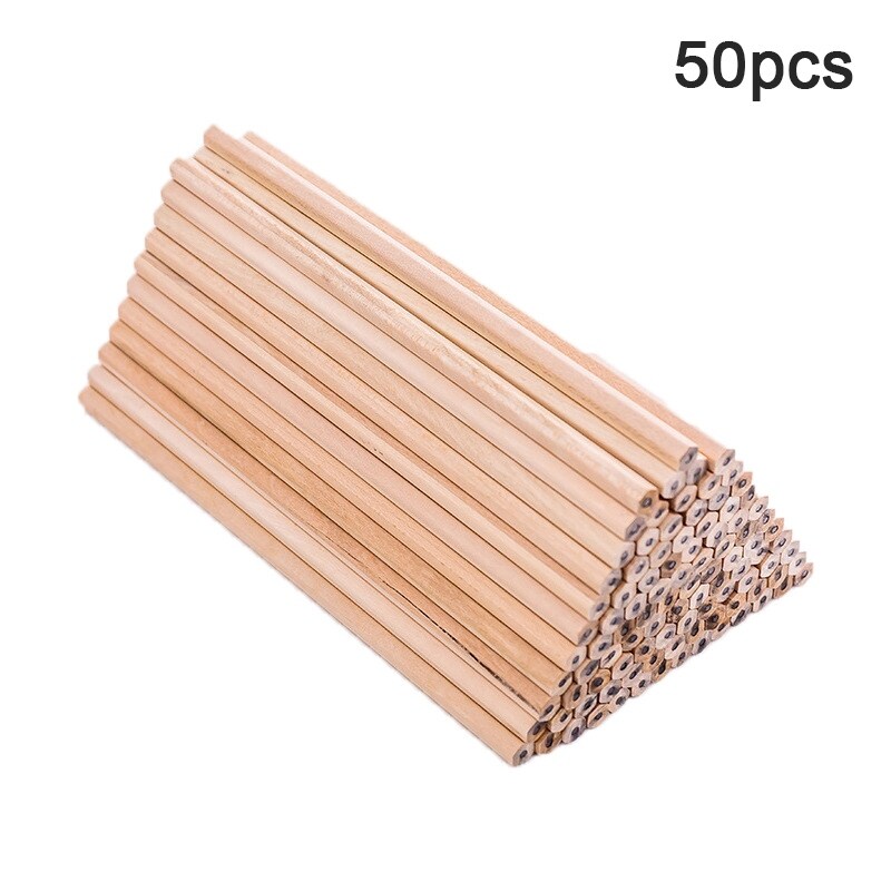 【A Happy Family27】♝♟50pcs HB bút chì gỗ thân thiện với tự nhiên lục giác không độc hại tiêu chuẩn vẽ