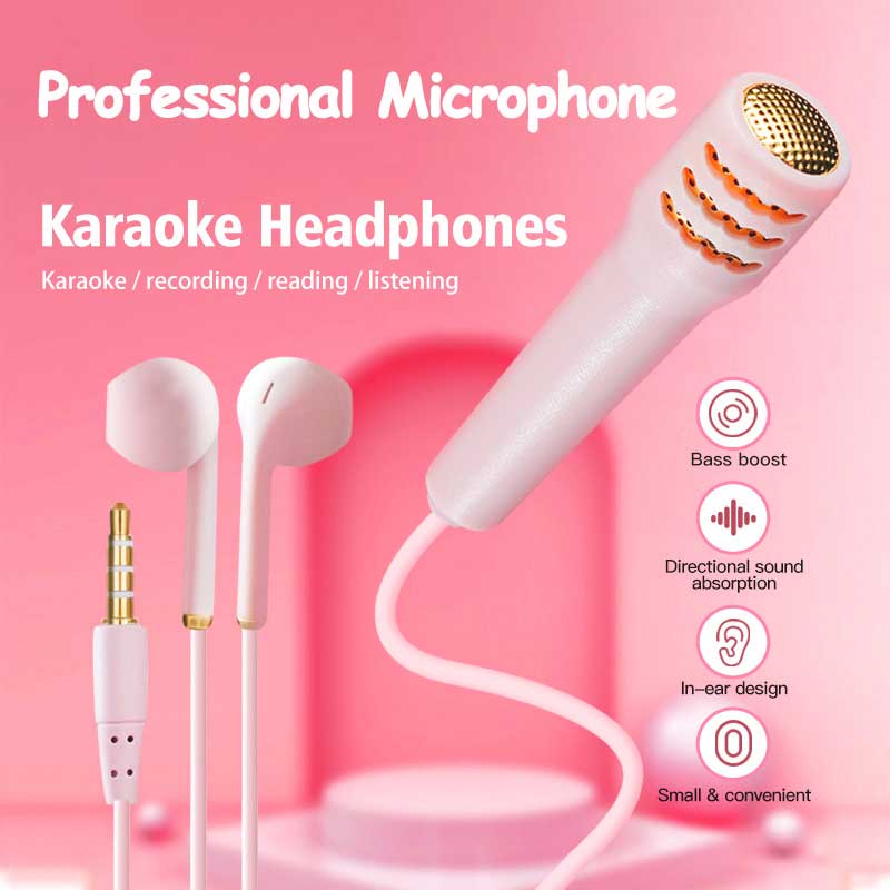 Tai nghe di động hd mini stereo có dây tai nghe nhét trong tai hát điện thoại di động đa năng tai nghe có micrô