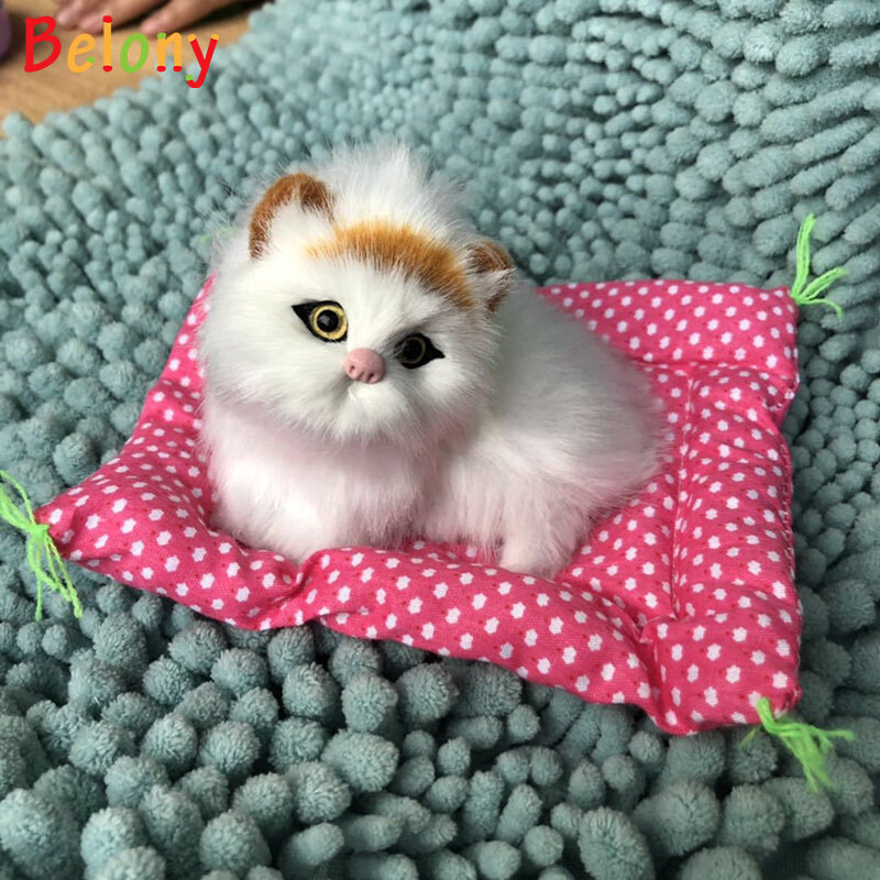 Belony 1Pcs Realistic Kitten Cat Simulation Stuffed Living Animal Plush
