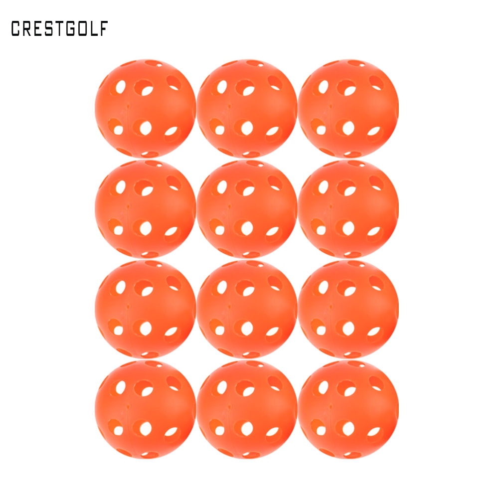 Crestgolf 12 quả bóng ném bóng huấn luyện thực hành trong nhà rỗng luồng không khí bằng nhựa X90 mm phụ kiện bóng gôn bóng chày