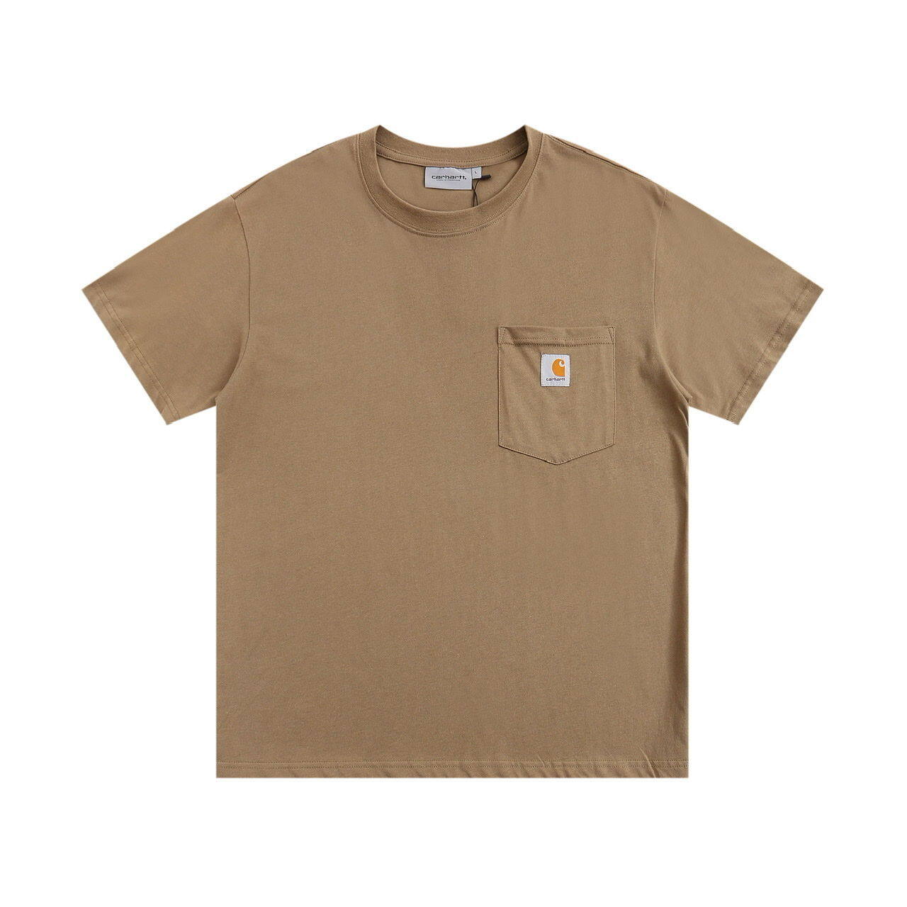 Carhartt carhartt áo thun cặp đôi nam nữ sinh viên cotton dáng rộng tay ngắn có túi tiêu chuẩn nhỏ thêu cổ điển