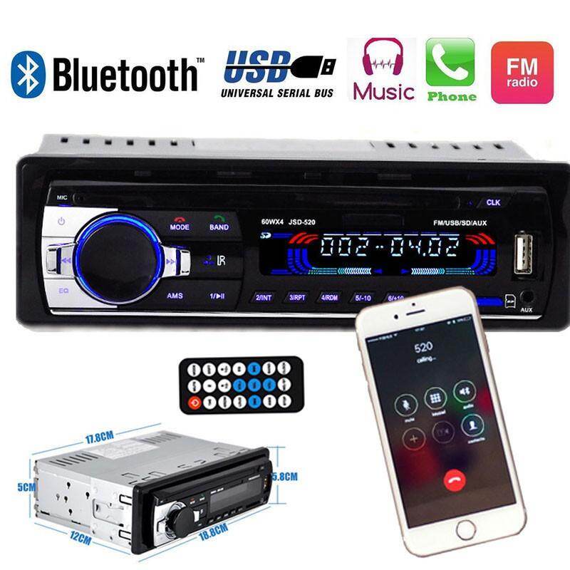 12Pin 12V MP3 Nghe Đài FM Stereo Bluetooth 1 DIN Dash SD/USB/AUX