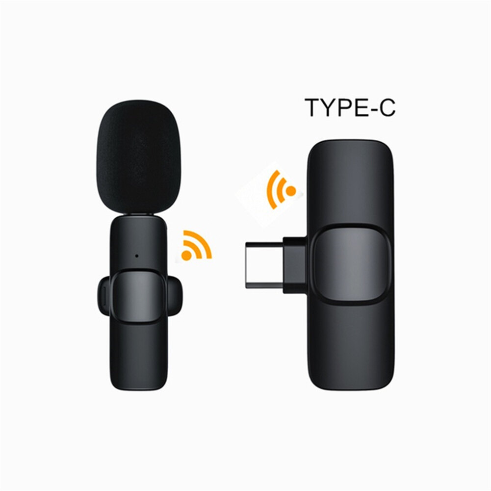 Householdsa Micro Cài Áo Không Dây Micrô Type-C Mini Radio Thời Gian Thực 48Khz Giảm Tiếng Ồn Tương Thích Cho Điện Thoại Android