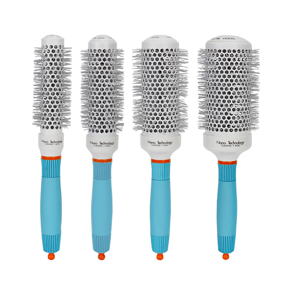 Chuyên nghiệp lược tròn chải tóc gốm ion bàn chải tóc lược salon tóc dụng cụ tạo kiểu