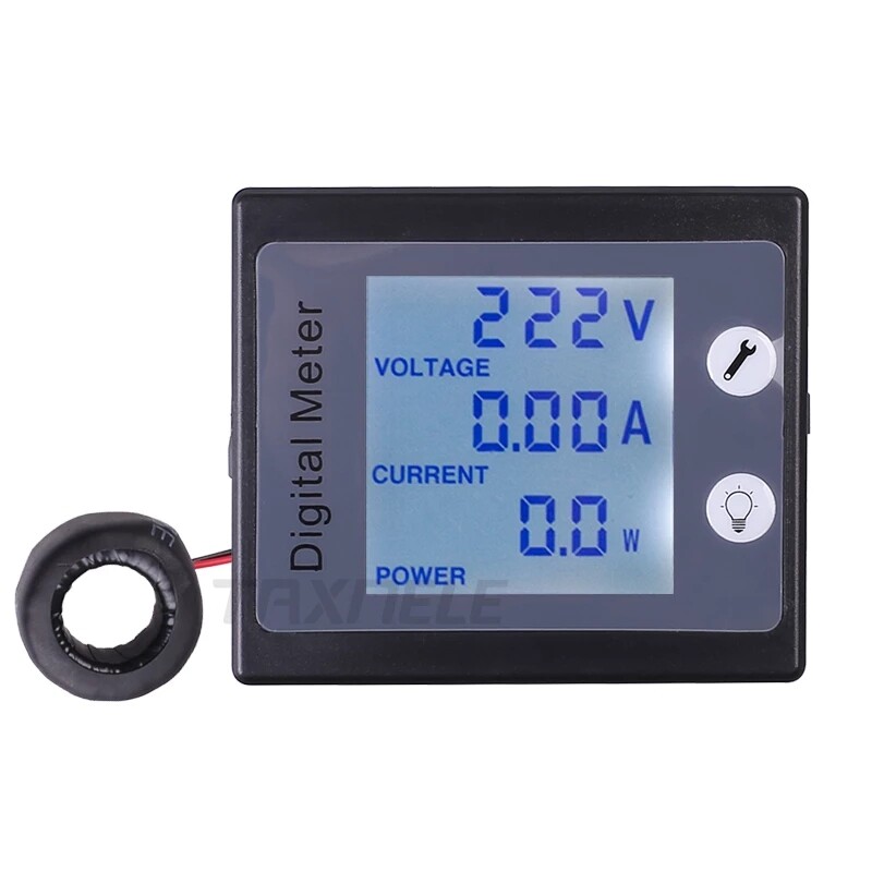 Đồng hồ đo điện áp dòng điện kỹ thuật số một pha ac wattmeter máy đo năng lượng 80-260vac 100a khw, với pzem-011 cuộn ct