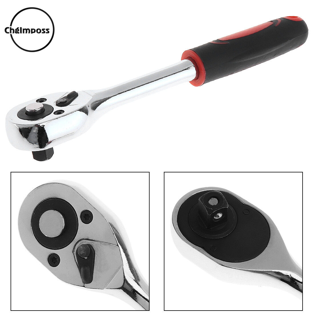ChgImposs Cờ Lê Bánh Cóc Nhả Nhanh Tay Cầm Thẳng Linh Hoạt 3/8 Inch, Cờ Lê Ổ Cắm 24 Răng Dụng Cụ Sửa Chữa
