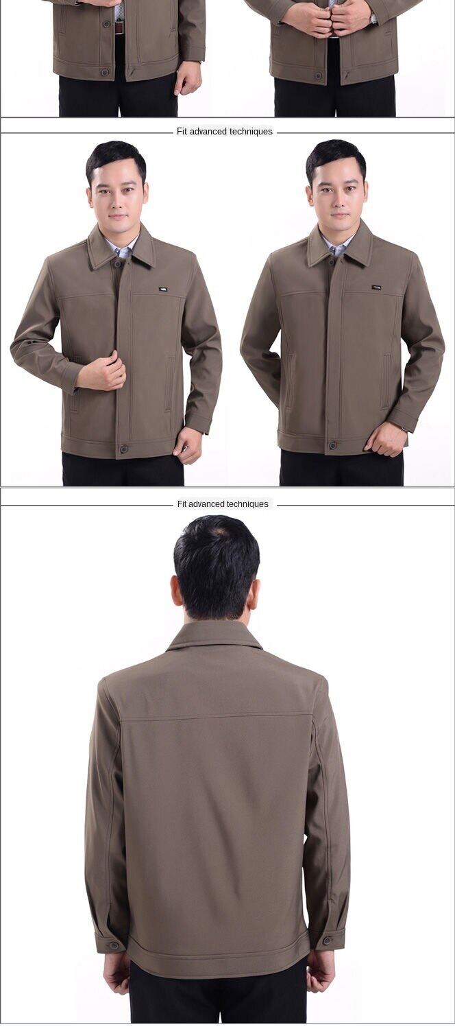 Thick/thin spring middle-aged men's jacket casual jacket coat middle-aged and elderly men's gown dad outfit