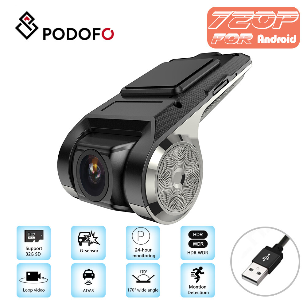 Camera DVR Tự Động HD 720P Máy Đăng Ký Video USB Camera Hành Trình Nhìn Ban Đêm Cho Máy Phát Nhạc Xe Hơi Android