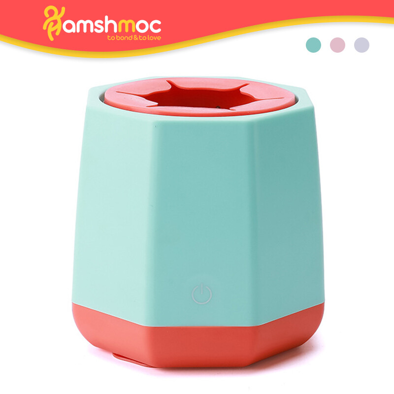 Hamshmoc Máy lắc sữa điện thông minh cho bé dùng cho thực phẩm Máy lắc bình sữa cho bé tự động cầm tay ba tốc độ có thể điều chỉnh với sạc USB đế chống trượt