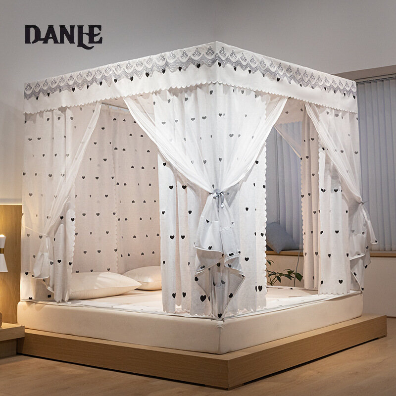 Household children's anti-drop bracket dust-proof top cloth blackout mosquito net bed curtain integrated new bedroom ราคา 1,470 บาท*ส่งฟรี