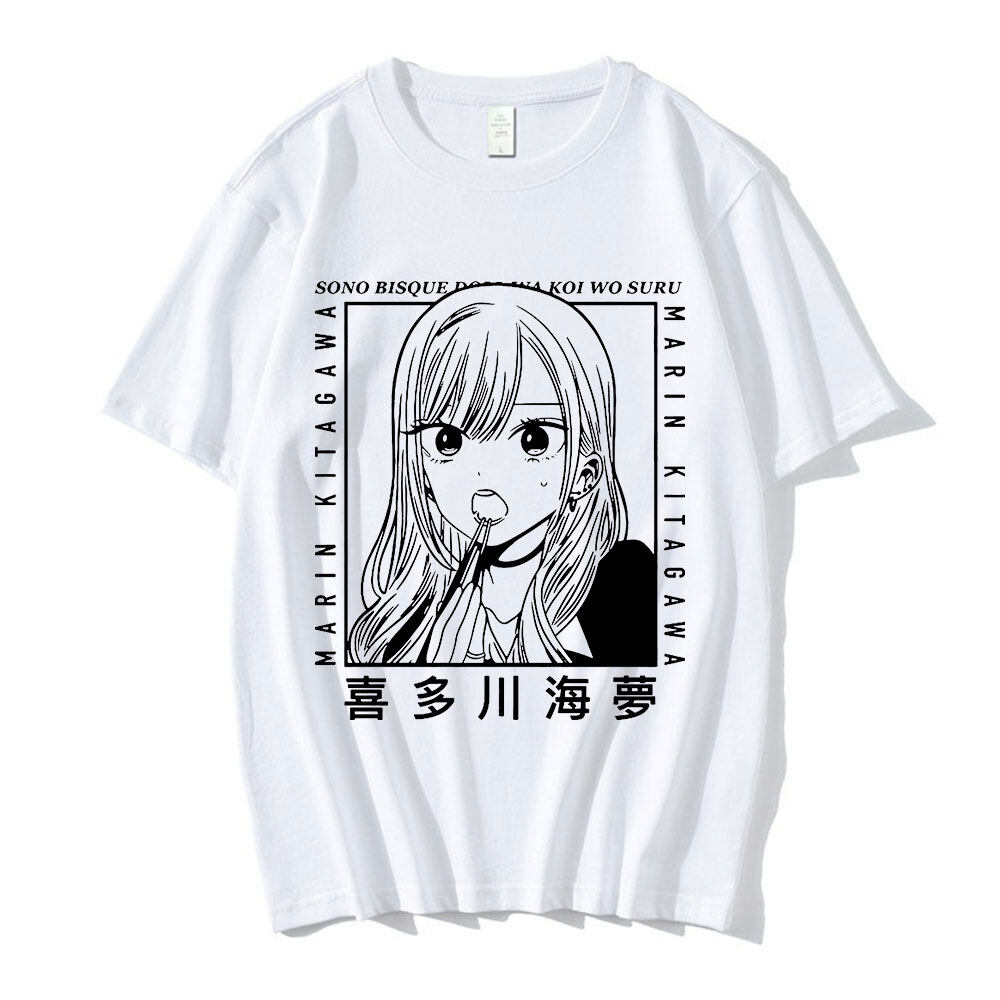 Anime My Dress Up Darling Marin Kitagawa Print T Shirt Men Manga T