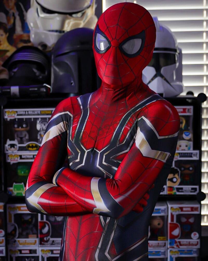Spiderman Xa Nhà Cosplay Bộ đồ zentai 3D áo liền quần in hình Sắt