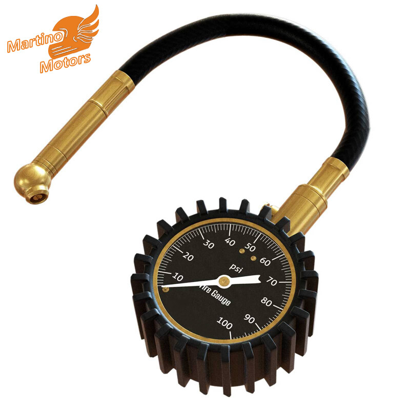 Đồng hồ đo áp suất lốp Martino 0-100 psi được chứng nhận ANSI bộ đo áp
