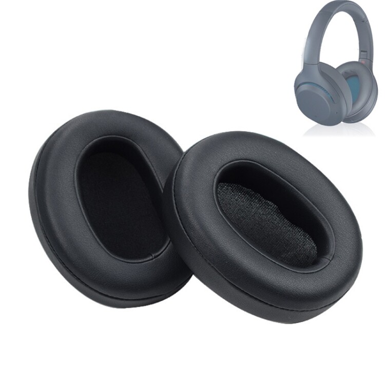 1 Pair Sponge Earpad For SONY WH-XB900N Headset, Color Protein Skin-Black