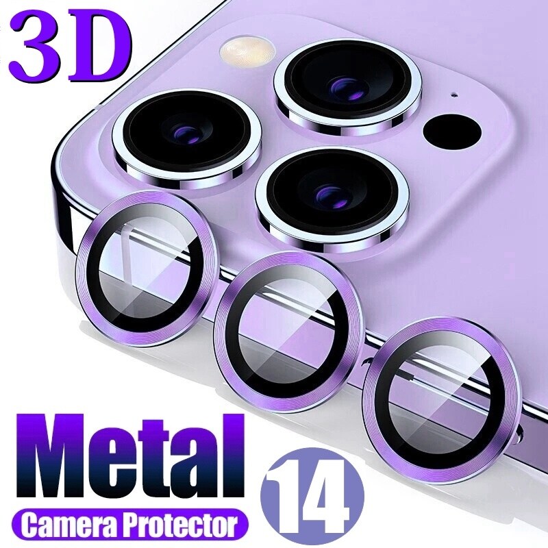 [Hot xjkscaseghjj Hot] bảo vệ cho iPhone ống kính máy ảnh kim cương 3D kim loại 14 Pro Max 14 cộng với ống kính phát sáng kính bảo vệ cho iPhone 11 12 13 Pro Max