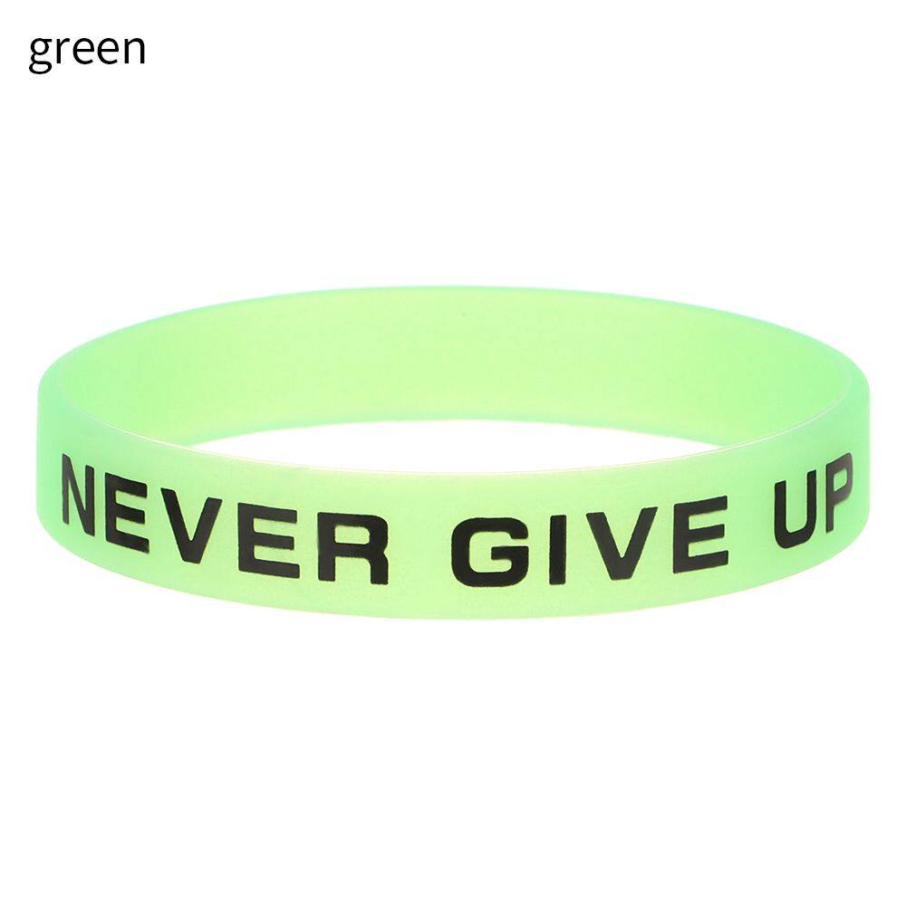 520YOSWI Thời trang Thanh thiếu niên Silicone Dây Đeo Cổ Tay Motivational Người đàn ông Phụ Nữ Thể thao Cuff Bangle Không bao giờ Cung Cấp Cho Lên Cao Su phát sáng Vòng Đeo Tay