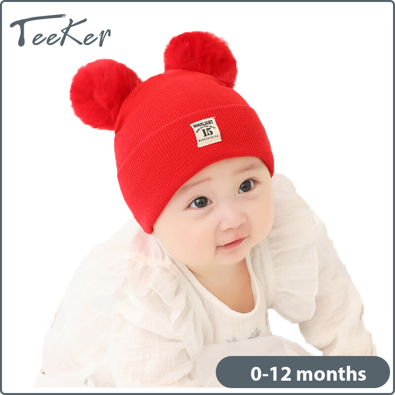 Teeker Baby Hat Boys Girls Infant Winter Knitted Woolen Hats Thick Warm