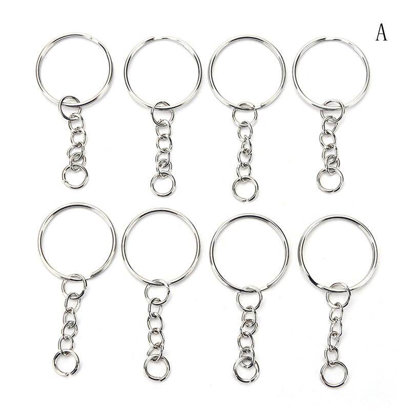 [Free shipping]100 Cái/bộ Bạc Dây Đeo Chìa Khóa, Vòng Móc Khóa 25Mm Tự Làm Hình Tròn Hợp Kim Không Gỉ 3 Phong Cách