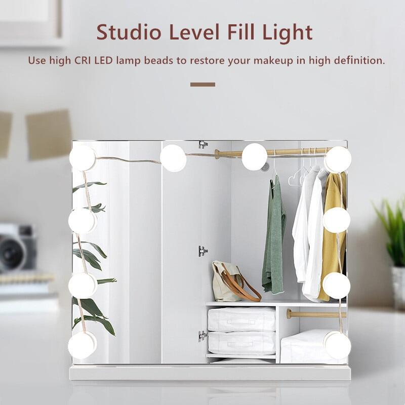⚡MIỄN PHÍ VẬN CHUYỂN COD⚡Đèn LED Làm Gương Sáng USB Hollywood Vanity Gương Trang Điểm Đèn Phòng Tắm Bàn Trang Điểm Chiếu Sáng Mờ Đèn LED Dán Tường