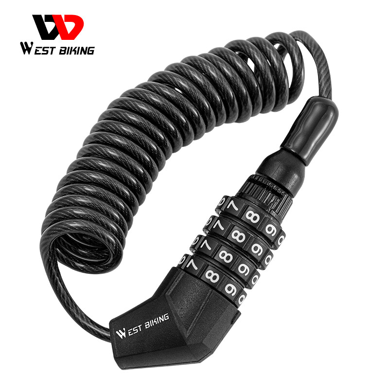 Khóa Dây Mã Hóa Xe Đạp WEST BIKING, Khóa Mũ Bảo Hiểm Chống Trộm Mini Mật Khẩu 4 Chữ Số Khóa Cáp Hợp Kim Xe Đạp Phụ Kiện Xe Đạp Ngoài Trời