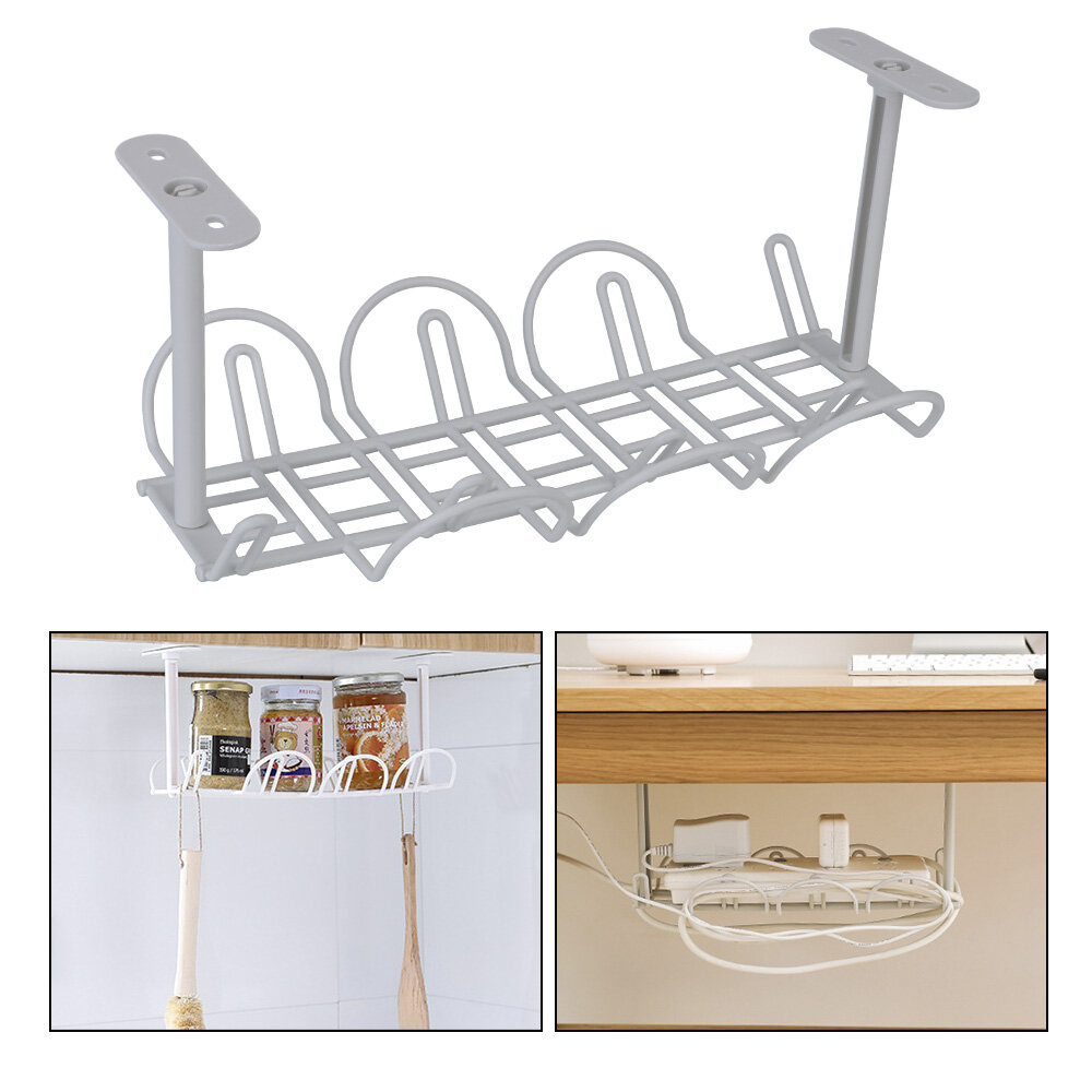 Khay Quản Lý Cáp Dưới Bàn, Dây Treo Chắc Chắn Kệ Sắp Xếp Dây Điện Giá Đựng Ổ Cắm Cho Phòng Khách Gia Đình Dính