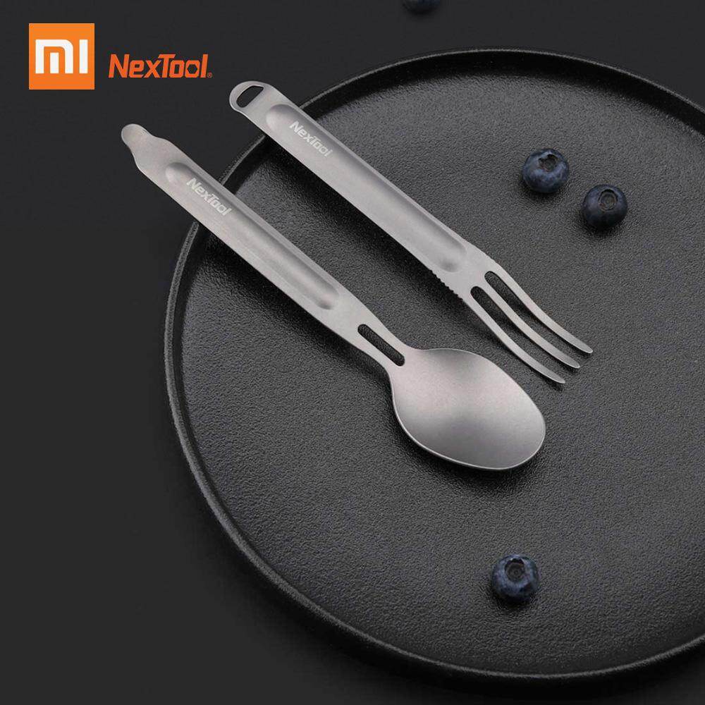 Xiaomi Nextool กลางแจ้งส้อมไทเทเนียมช้อนตวงทำกับข้าวไทเทเนียมช้อนจานชามช้อนส้อมชุดสปอร์คแบบพกพาสำหรับ Camping Picnic ราคา 389 บาท*ส่งฟรี