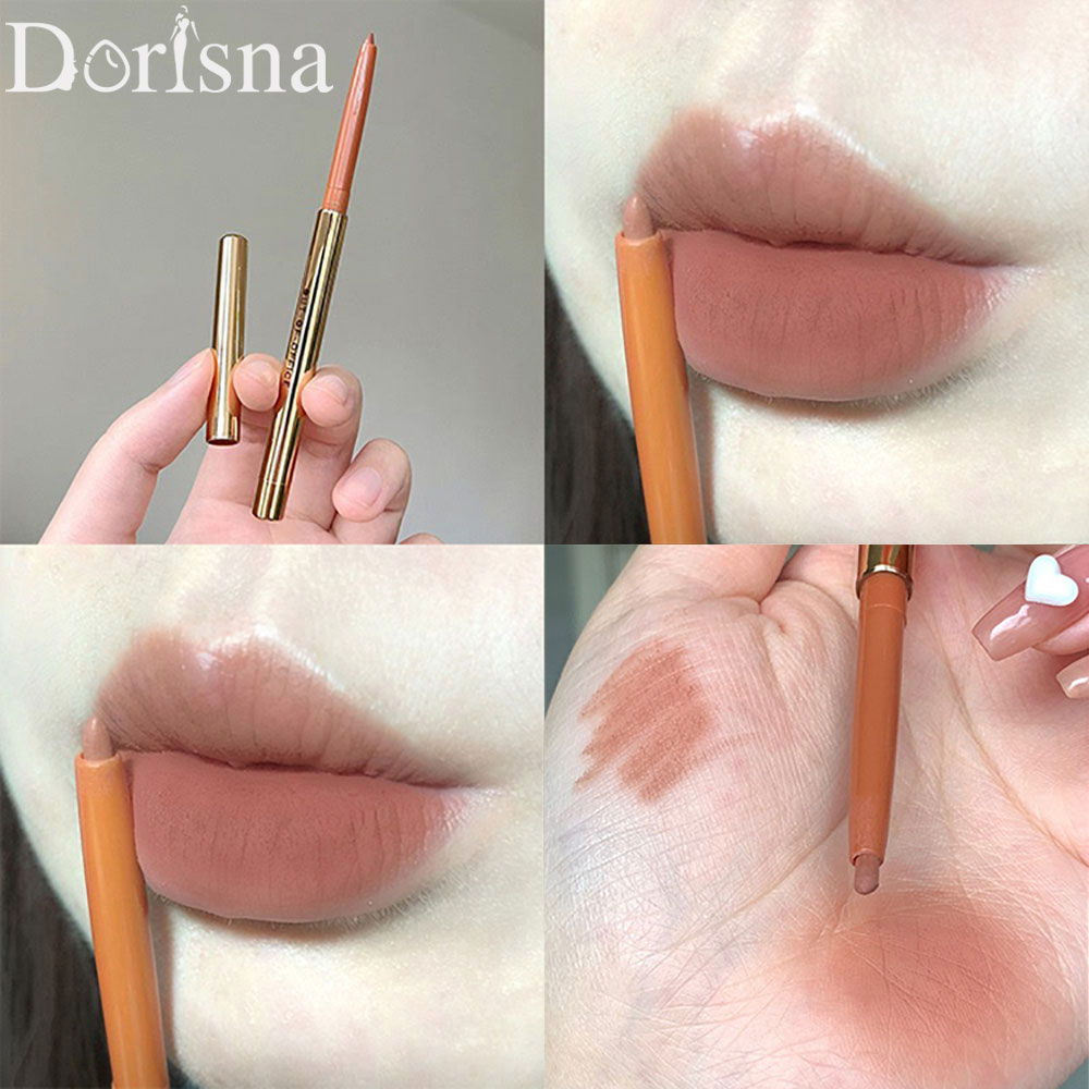 Dorisna bút kẻ viền môi nhung mờ but chì viền môi bút kẻ viền không dính chống nước lâu trôi hình dạng môi son dạng bút màu nude mộ trang điểm môi