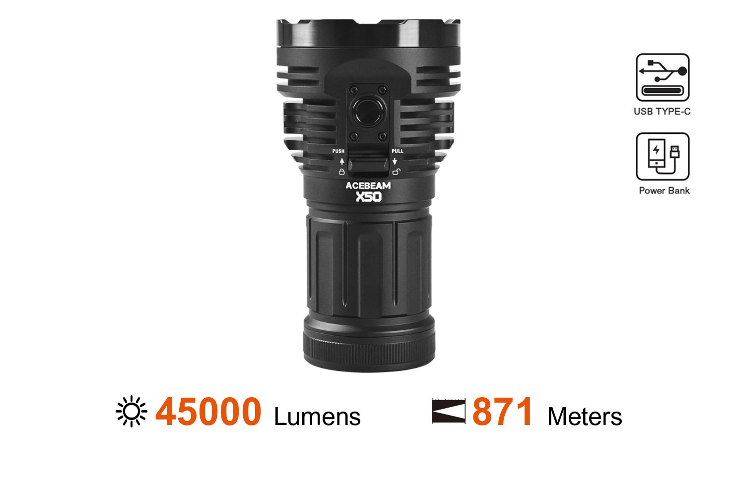 Acebeam X-50 X50 2.0 60W Multipurpose LED Searchlight -45000 Lumen - ยี่ห้อ Acebeam ราคา 12,250 บาท*ส่งฟรี