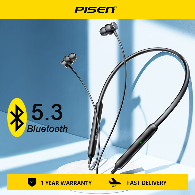 Pisen TWS Neck Wireless Bluetooth 5.3 Earphones Magnetic Sports Running