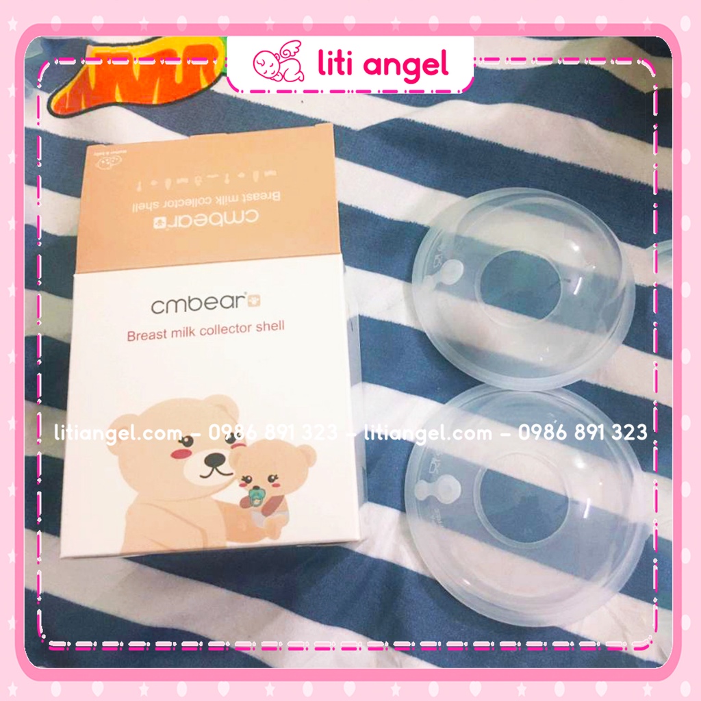 Phễu hứng chống tràn sữa CMBEAR Hộp 2 cái silicone Cao cấp An toàn
