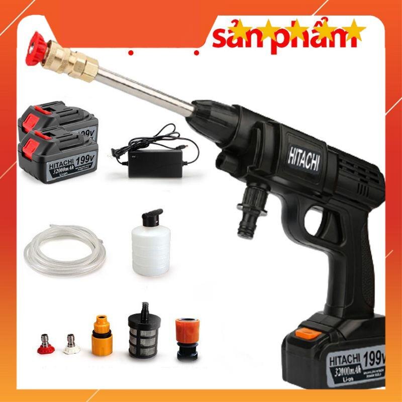 Máy rửa xe,máy rửa xe cầm tay 199v ,sử dụng pin sạc