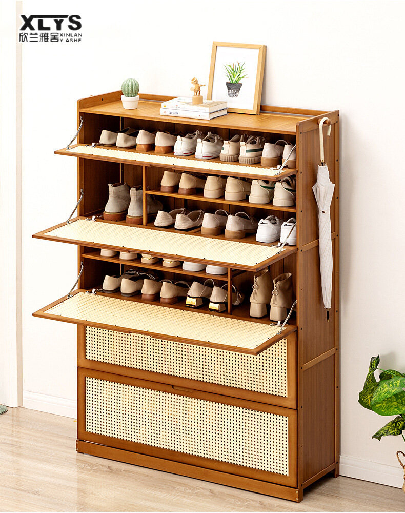 XINLANYASHE wooden shoe rack shoes shelf solid wood floor shoe shelf simple style multi-layer wooden shoe shelf dustproof shoe rack shoe rack Good quality bamboo material, beautiful design, can put many pairs of shoes placed by the door save space, conven ราคา 2,385 บาท*ส่งฟรี