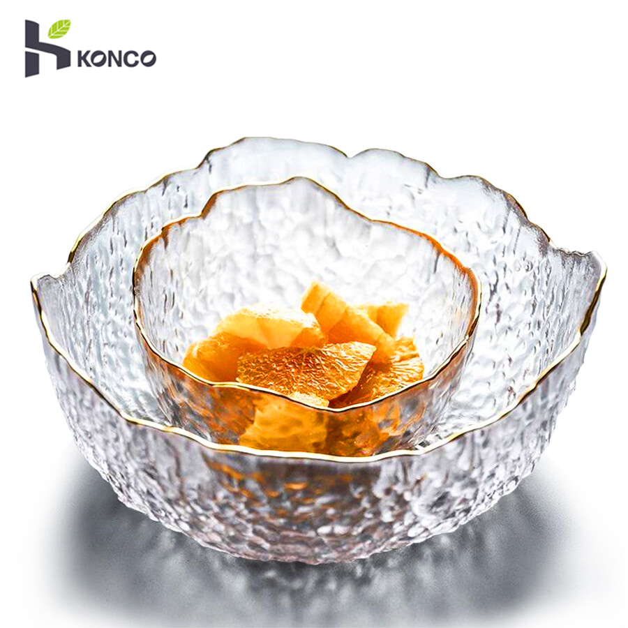 Konco 1 piece Glass Bowl Irregular Noodle Bowls Nordic Bowls Milk Container Fruits Dishes Kitchen Dessert Plate Dinnerware Cutlery Tableware Ins style ราคา 125 บาท*ส่งฟรี