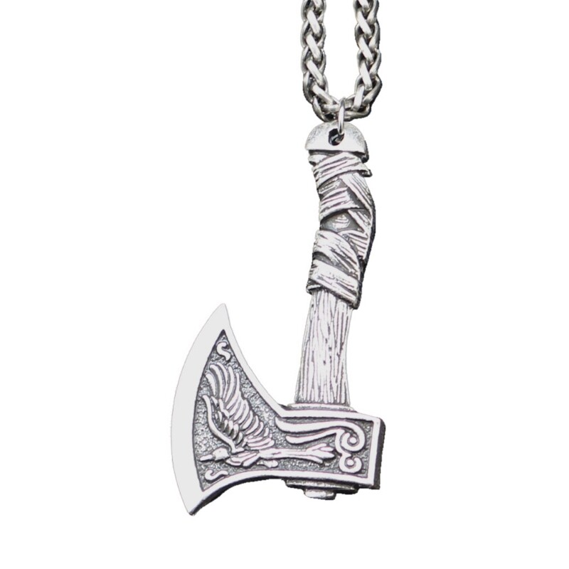 Vòng cổ mặt dây chuyền hình rìu sói viking dây chuyền hợp kim quà tặng trang sức viking cho nữ