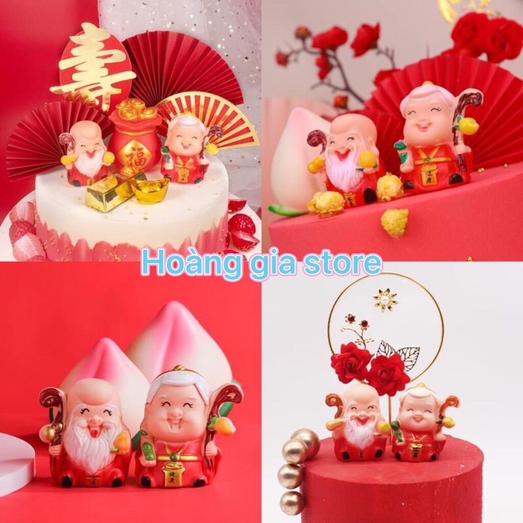 Đồ trang trí sinh nhật cho bé - Cặp đôi ông bà thọ