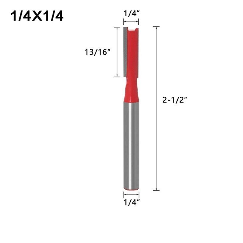 1 PC 1/4in Shank đơn rãnh xoắn kép mũi phay gỗ thẳng dao phay cho gỗ